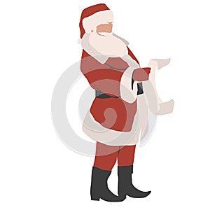 Santa Claus holiday character with roll of desires