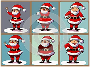 Santa Claus illustration set that can be used for Christmas