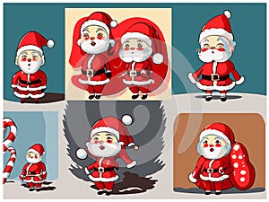 Santa Claus illustration set that can be used for Christmas