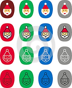 Santa Claus label icons