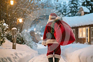 Santa Claus with large bag of presents