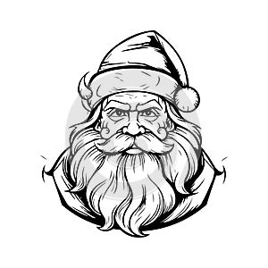 Santa Claus line art simple illustration for your design