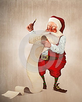 Santa Claus and the list of gifts