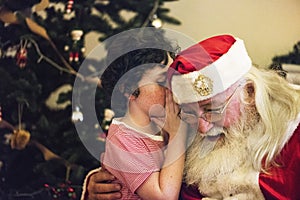 Santa claus and little boy