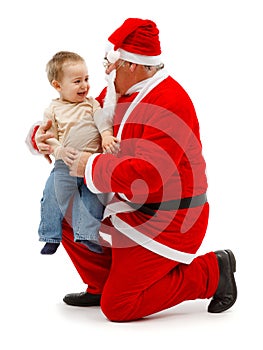Santa Claus and little boy