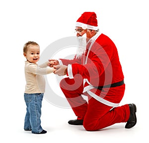 Santa Claus and little boy together