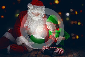 Santa Claus and little girl