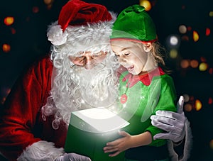 Santa Claus and little girl