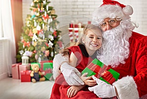 Santa Claus and little girl