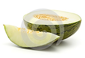 Santa Claus melon isolated on white