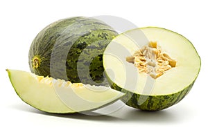 Santa Claus melon isolated on white