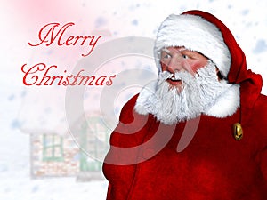 Santa Claus Merry Christmas Background Greeting Card