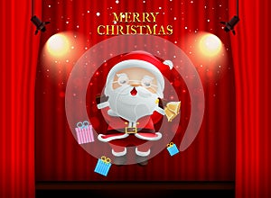 Santa claus merry christmas happy newyear on stage background photo