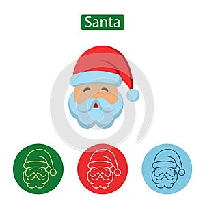 Santa Claus Minimal Line Stroke Icon.