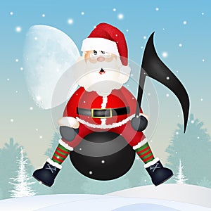 Santa Claus on musical note