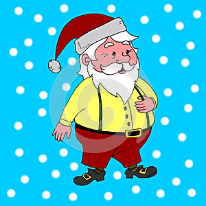 Santa Claus. New year and Christmas line art, doodle, sketch, hand drawn