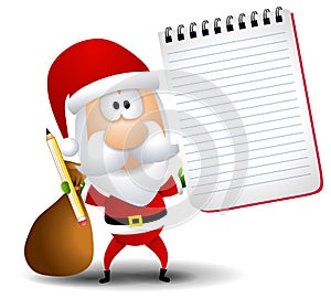 Santa Claus Notepad Pencil