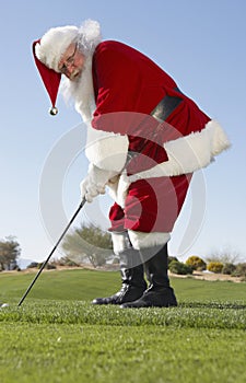 Santa Claus Playing Golf