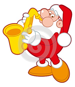 Santa Claus playing sax