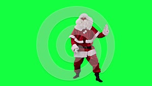 Santa Claus plays air guitar chroma key (green screen)