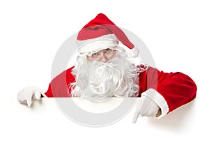 Santa Claus pointing blank banner photo