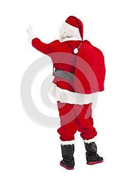 Santa Claus pointing and rear view