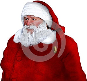 Santa Claus Portrait Closeup Isolated