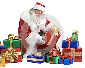 Santa Claus portrait with presents