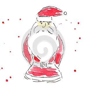 Santa Claus, portrait. Watercolor illustration on a winter theme, congratulations