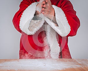 Santa Claus prepare for baking in the kitchen Cooking, holiday food coccepts