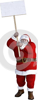Santa Claus Protest Sign Isolated