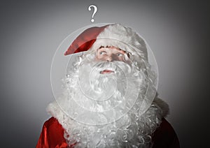 Santa Claus and question mark