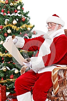 Santa Claus reading wish list