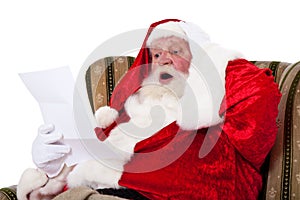 Santa Claus reading wish list