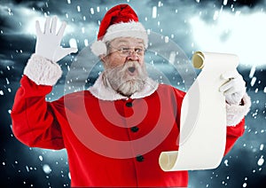 Santa claus reading wish list