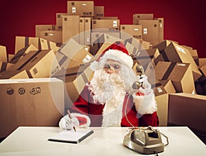 Santa Claus is ready to listen all order of gifts for Christmas