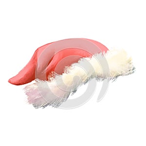 Santa Claus red hat. Illustration, isolated on white.