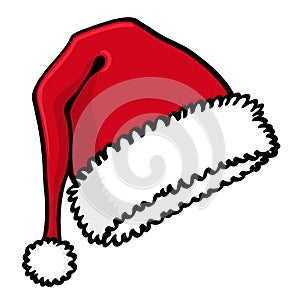 Santa Claus red hat illustration on white background