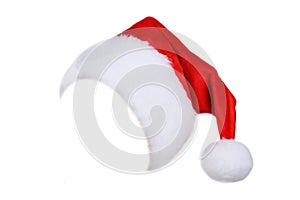 Santa Claus red hat isolated on white.