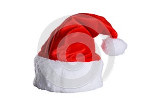 Santa Claus red hat isolated on white.