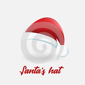 Santa Claus red hat vector illustration isolated on white background