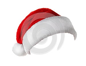 Santa Claus red hat on white background