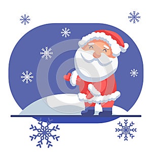 Santa Claus in red hat on white isolated backdrop