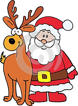 Santa Claus with reindeer