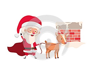 Santa claus with reindeer avatar character