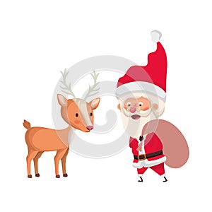 Santa claus with reindeer avatar character