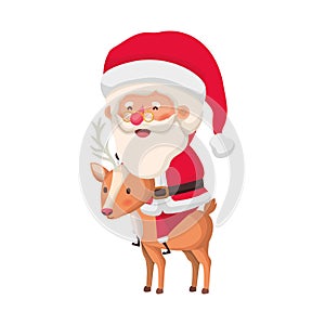 Santa claus with reindeer avatar character