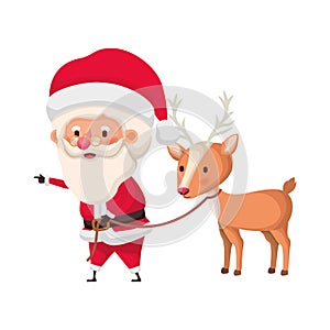 Santa claus with reindeer avatar character