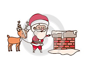 Santa claus with reindeer avatar character