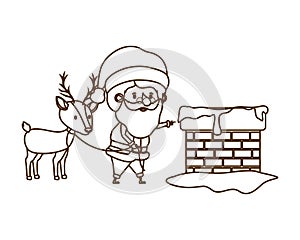 Santa claus with reindeer avatar character